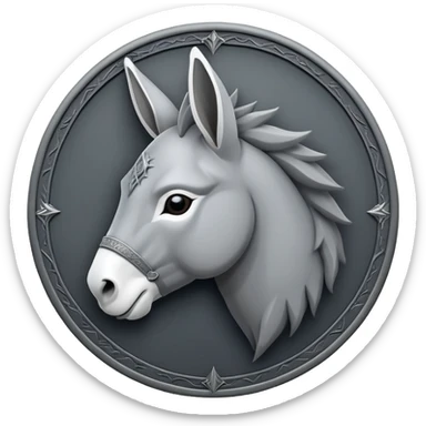 Game of thrones style donkey Sigil in stark Colors sticker