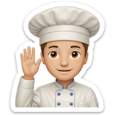 Chef saluting with one tear drop coming down his eye sticker