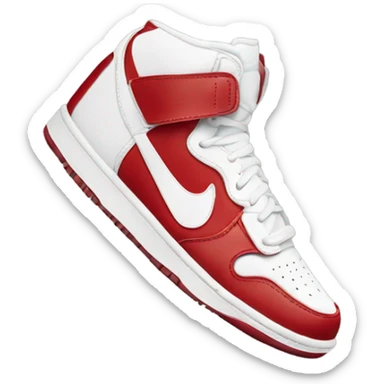 White and red nike air high top shoe sticker