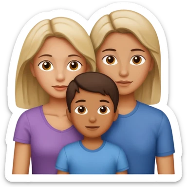 Mamá y dos hijos niño y niña  sticker