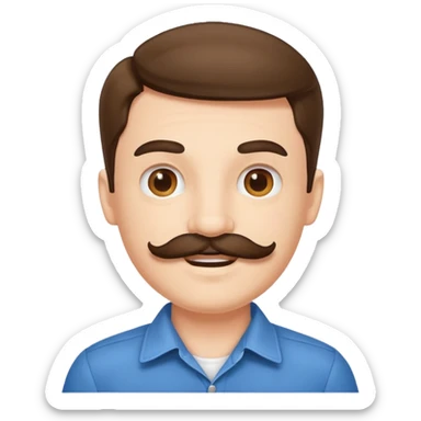 happy boys with mustache sticker