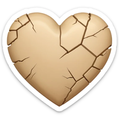Beige heart with small crack sticker
