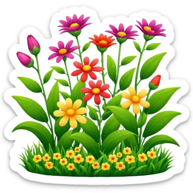 Flowers and plants growing (to describe/match with the word flourish) sticker