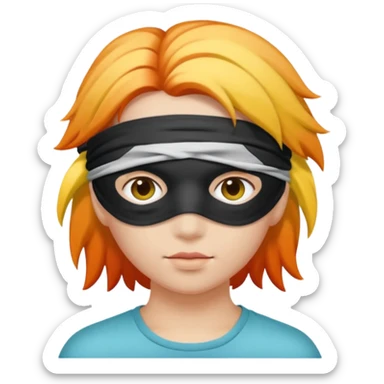 Blindfold person with different colors of hair. No trusting games with people blindfolded behind steering wheel sticker