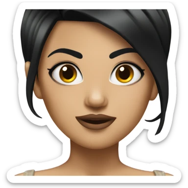 A fierce female with short black hair and tattoos wearing a corset  sticker