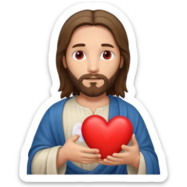 jesus holding a heart sticker