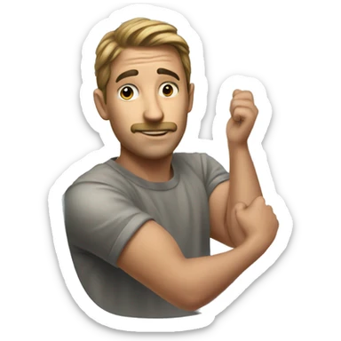 Holds a realistic mirror in his hand sticker