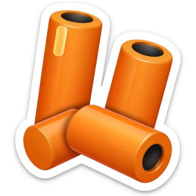 orange cylindrical pieces rouded on each end  sticker