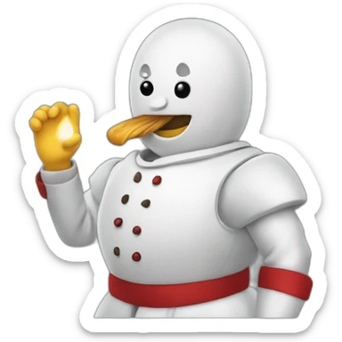 Bonhomme qui sourit et qui regarde sur le côté sticker