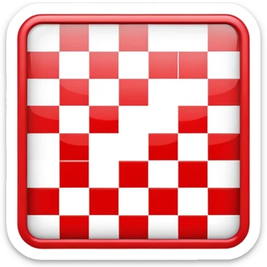 checker board in black white red sticker