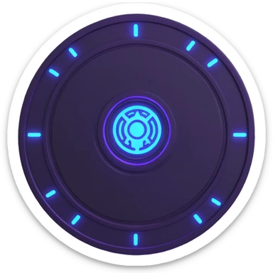 $PORTAL coin with embossed logo, blue and purple glowing accents sticker