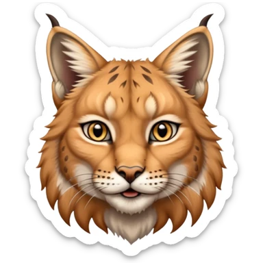 A high-resolution photo-realistic digital illustration of a majestic young lynx, chest upward A high-resolution, photo-realistic digital illustration of a majestic young Eurasian lynx, shown from the chest upward.  sticker