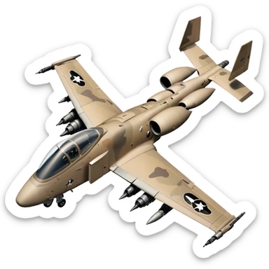 Warthog Jet (A-10 Thunderbolt II) - Fairchild Republic (Model Year: 2022) (Iconic colour: Desert camo) sticker