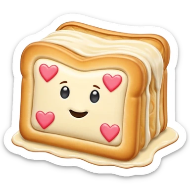 Frosted Toaster strudel pastry with hearts sticker