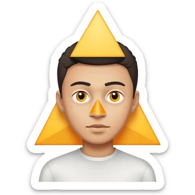 full body orange domestic shorthair slim cat with yellow/orange eyes with a white triangle on his nose sticker