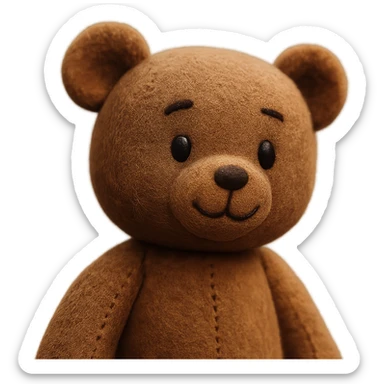 plush teddy bear portrait, soft and cuddly sticker
