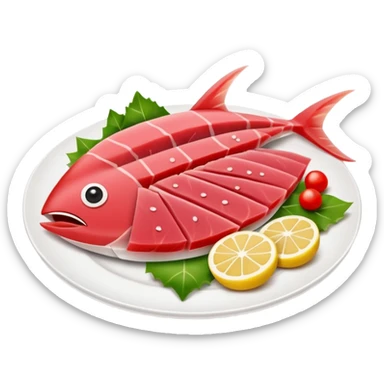 Make tuna sashimi iPhone emoji style sticker