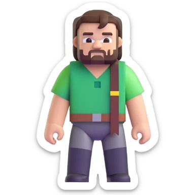 Jack Black as a Minecraft character sticker