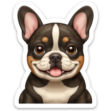 black brindle french bulldog smiling sticker
