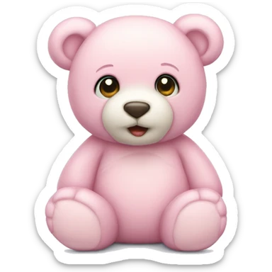 pastel pink teddy bear sticker
