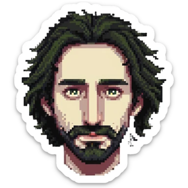 hairy man with a crooked nose sticker