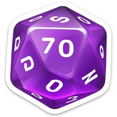 purple d20 dice sticker