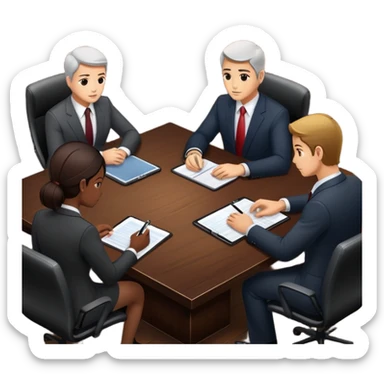 executive committee sitting at a table sticker