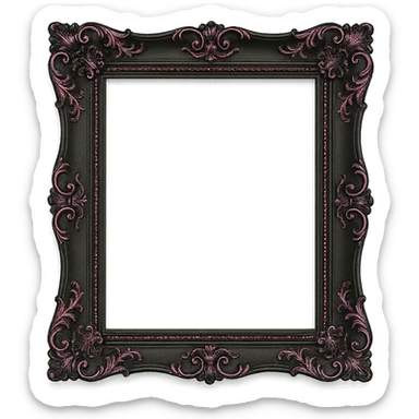 black and pink ornate picture frame sticker