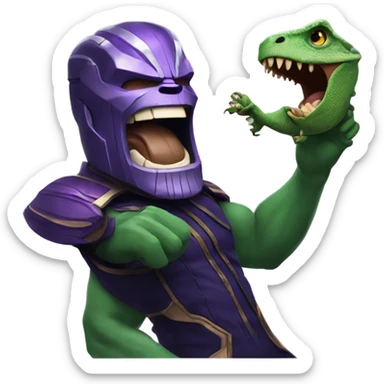 Lizards attacking Thanos sticker