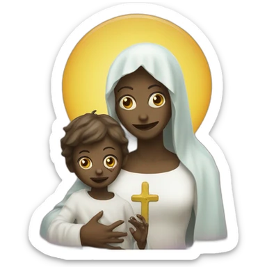 mother mary with a child zombie sticker