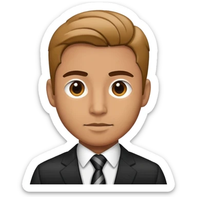 man wearing a suit with black horizontal stripes sticker