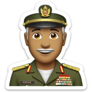 Mature man litte obess with indonesian army uniform sticker