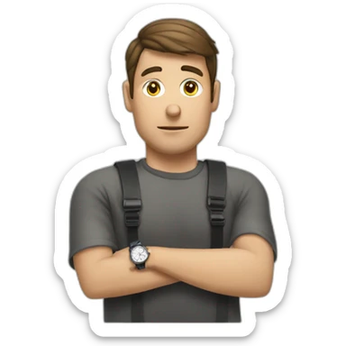 Un homme qui regarde sa montre sticker