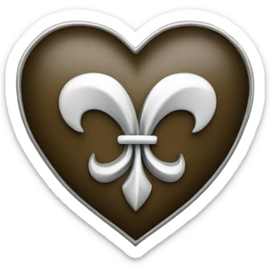 Fleur de lis inside of a heart with Bob wire around it sticker
