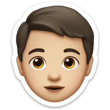 White little brown-eyed baby boy with dark hair and plump lips sticker