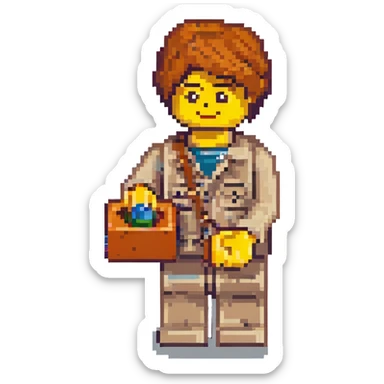 A boy named Ivan who loves to build with LEGO sticker