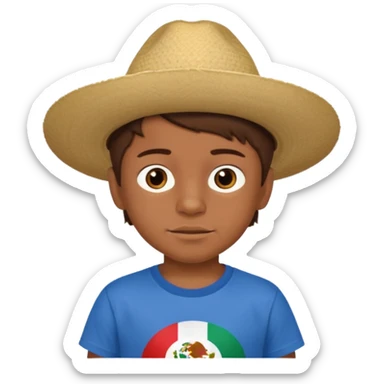 A 6 year old mexican boy with brown hair without the hat sticker