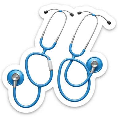 generate a stethoscope background free icon, with the best quality possible, include the blue color, and make it look like a ios icon ( not realistic) sticker