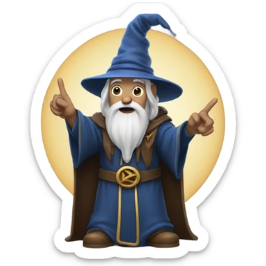 Wizard with two middle fingers  sticker