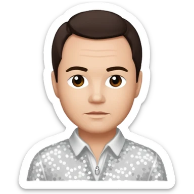 Tony Mortimer from East 17 with light skin, dark brown hair, white sequin outfit sticker