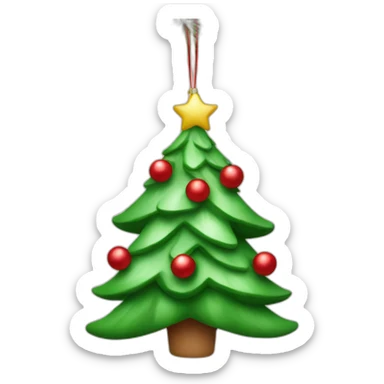 Christmas tree ornament, holiday decorations red colour. sticker