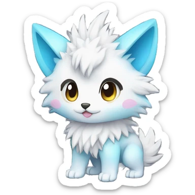  High quality Cute Cool Kawaii edgy stylish Pretty Chibi Fur-Sona Shiny Colorful Sparkly Fakemon Full Body sticker