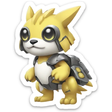 cute kawaii cool edgy armored Digimon-Fakemon-animal full body sticker