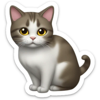 Un chat en pleine possession du crâne de la reine sticker