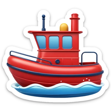 cute red tugboat sticker