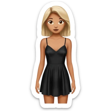 Strappy short black dress made of silk sticker