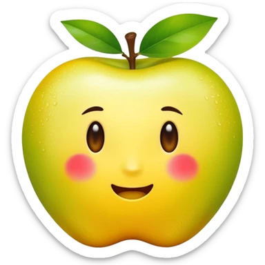 A single halved yuzu fruit, in Apple iPhone emoji style. Bright yellow skin, juicy interior visible, vibrant colors, smooth gradients, glossy highlights, clean simple shapes, no outlines.
 sticker