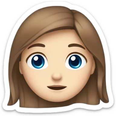 Girl with brown hair white skin blue eyes doing a facepalm sticker