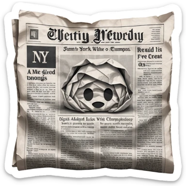 generate realistic detailed news paper NY sticker