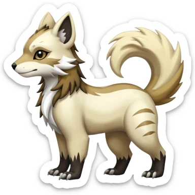 Shiny Brown Golden Ginger Black Grey White Beige Linoone-Absol-Trico-Hybrid (Full body) sticker
